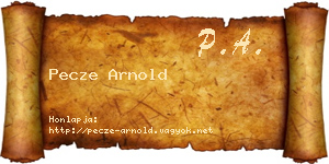 Pecze Arnold névjegykártya